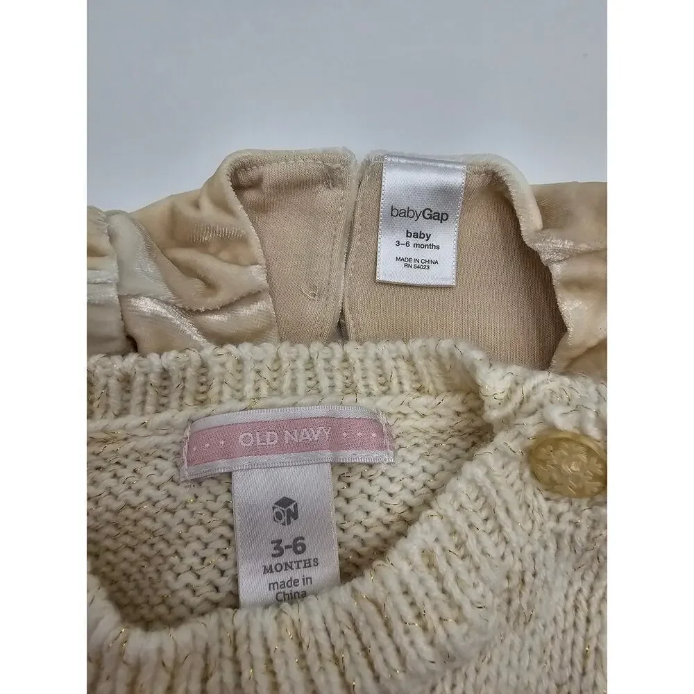 2 Gap/Old Navy Girl's Size 3-6M Cream Dresses
